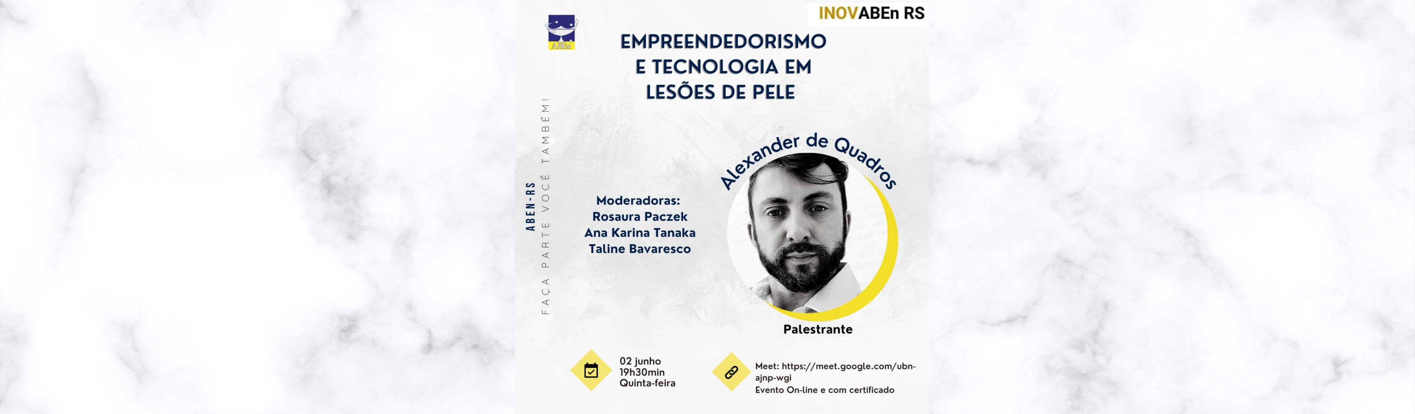 LIVE Empreendedorismo e Tecnologia em Lesões de Pele 02 jun (qui) 19h30'