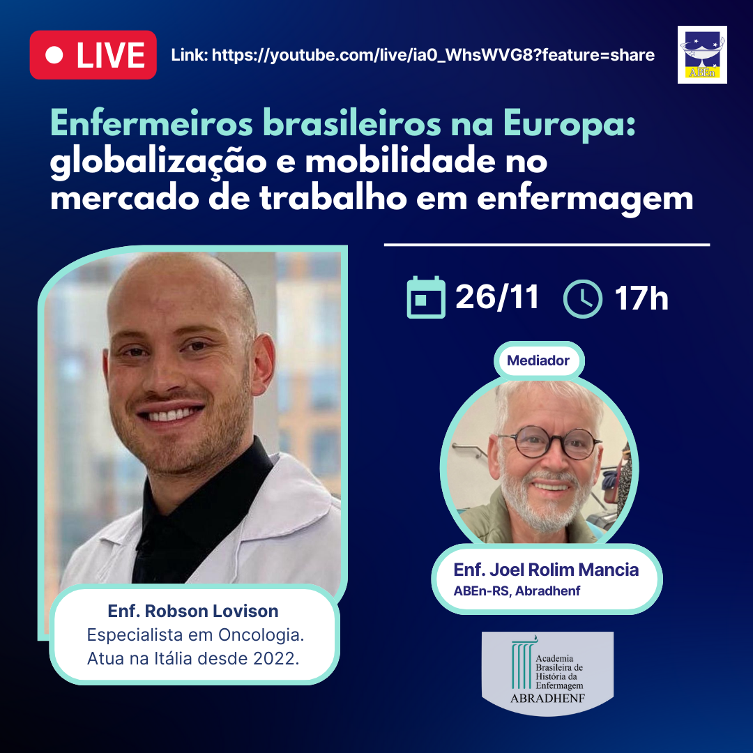 Live: Enfermeiros brasileiros na Europa: globalização e mobilidade no mercado de trabalho em enfermagem
