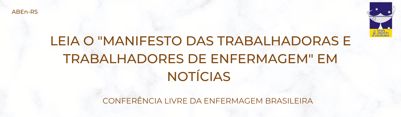 MANIFESTO das trabalhadoras e trabalhadores da Enfermagem