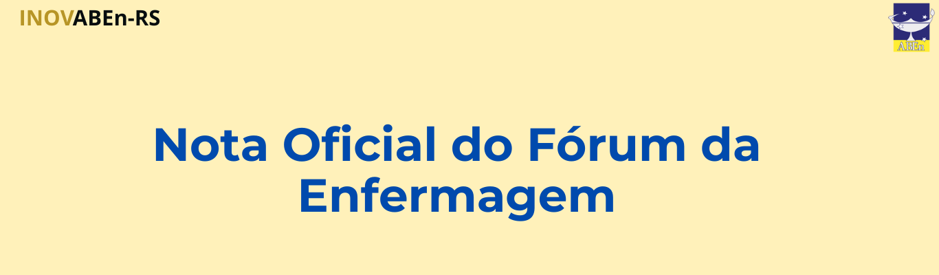 Nota Oficial do Fórum da Enfermagem